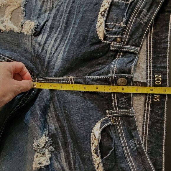 ZCO Jeans Size 11 Skinny Embellished Button Flap Pockets Low Rise - Picture 6 of 10
